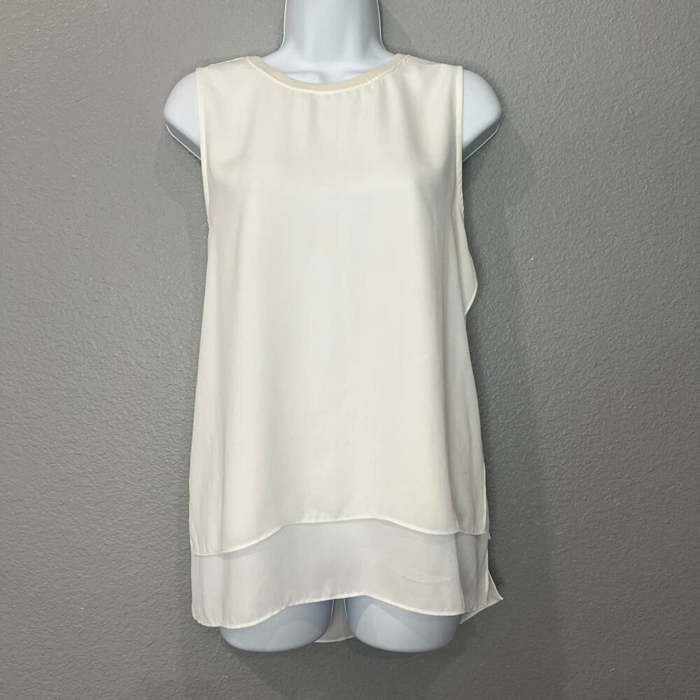 Jasmine and Juliana white sleeveless blouse size L